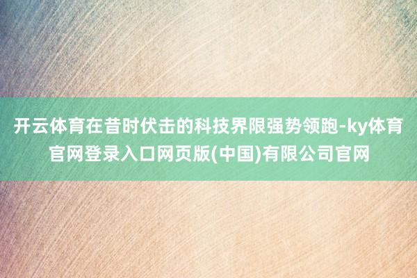 开云体育在昔时伏击的科技界限强势领跑-ky体育官网登录入口网页版(中国)有限公司官网