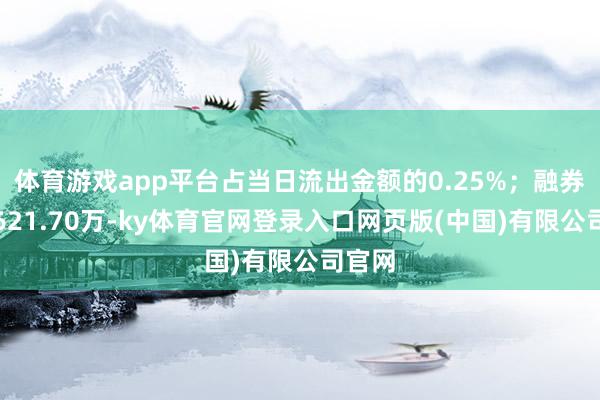 体育游戏app平台占当日流出金额的0.25%；融券余额621.70万-ky体育官网登录入口网页版(中国)有限公司官网