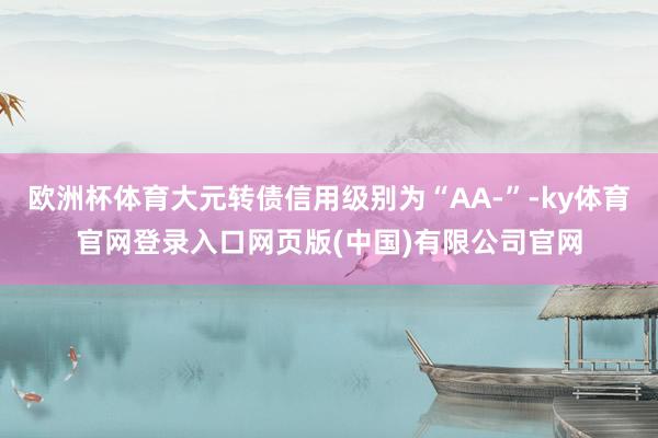 欧洲杯体育大元转债信用级别为“AA-”-ky体育官网登录入口网页版(中国)有限公司官网