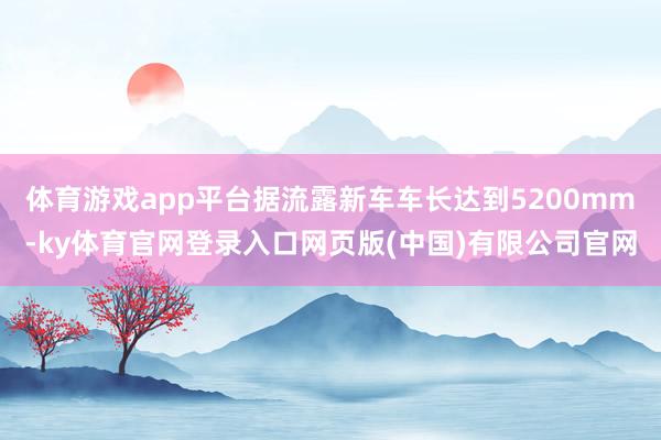 体育游戏app平台据流露新车车长达到5200mm-ky体育官网登录入口网页版(中国)有限公司官网