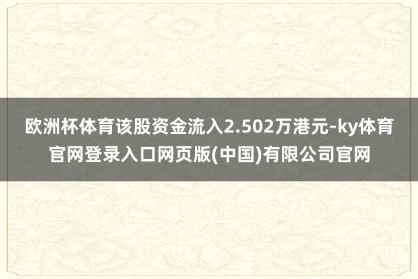 欧洲杯体育该股资金流入2.502万港元-ky体育官网登录入口网页版(中国)有限公司官网