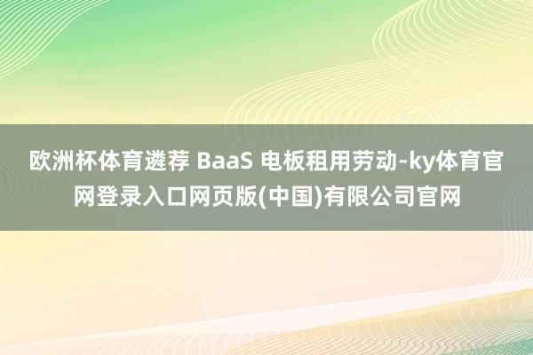 欧洲杯体育遴荐 BaaS 电板租用劳动-ky体育官网登录入口网页版(中国)有限公司官网