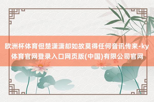 欧洲杯体育但楚潇潇却如故莫得任何音讯传来-ky体育官网登录入口网页版(中国)有限公司官网