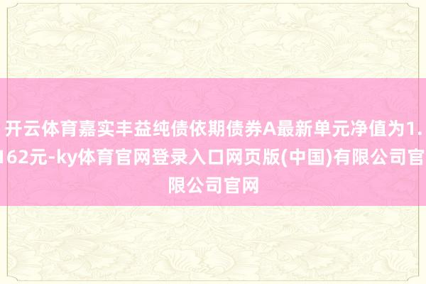 开云体育嘉实丰益纯债依期债券A最新单元净值为1.0162元-ky体育官网登录入口网页版(中国)有限公司官网