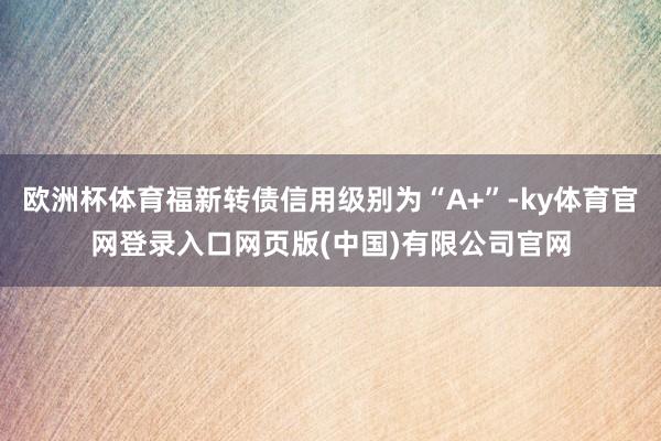 欧洲杯体育福新转债信用级别为“A+”-ky体育官网登录入口网页版(中国)有限公司官网