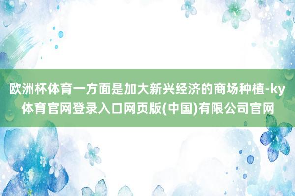 欧洲杯体育一方面是加大新兴经济的商场种植-ky体育官网登录入口网页版(中国)有限公司官网