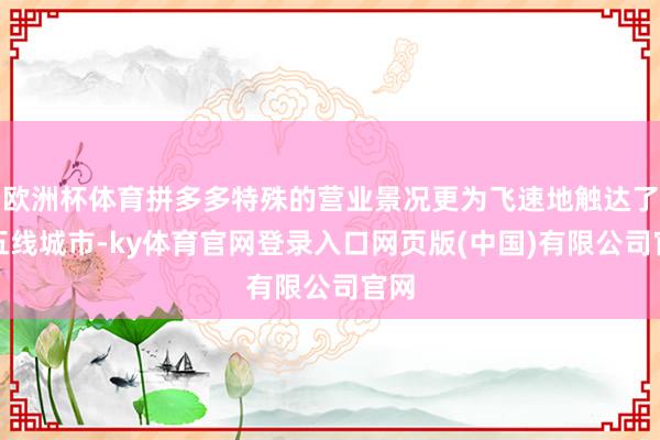 欧洲杯体育拼多多特殊的营业景况更为飞速地触达了四五线城市-ky体育官网登录入口网页版(中国)有限公司官网