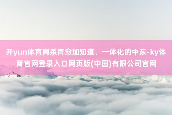 开yun体育网杀青愈加知道、一体化的中东-ky体育官网登录入口网页版(中国)有限公司官网