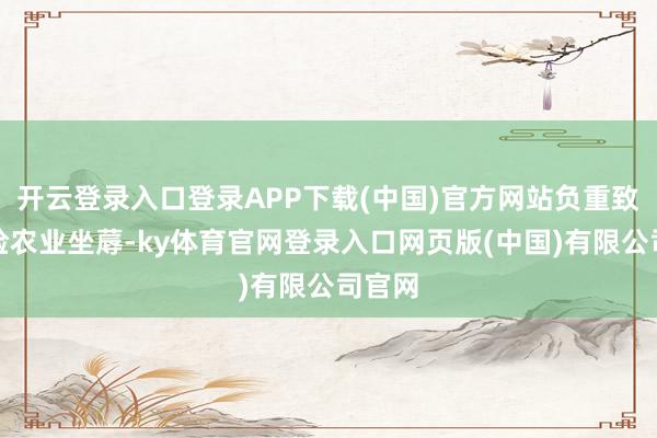 开云登录入口登录APP下载(中国)官方网站负重致远保险农业坐蓐-ky体育官网登录入口网页版(中国)有限公司官网